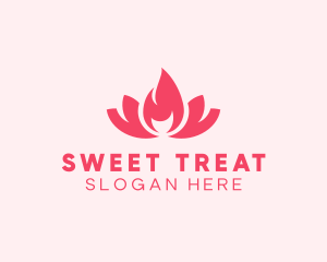 Pink Fire Lotus Candle logo design