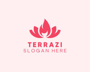 Pink Fire Lotus Candle logo design