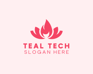 Pink Fire Lotus Candle logo design