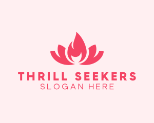 Pink Fire Lotus Candle logo design