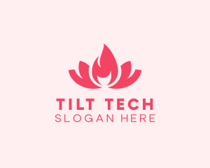 Pink Fire Lotus Candle logo design