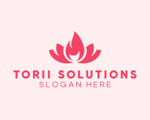 Pink Fire Lotus Candle logo design