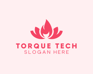 Pink Fire Lotus Candle logo design