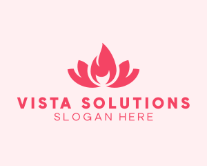 Pink Fire Lotus Candle logo design