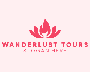 Pink Fire Lotus Candle logo design