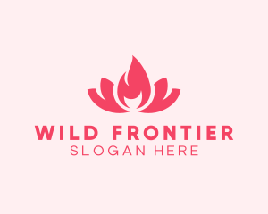 Pink Fire Lotus Candle logo design