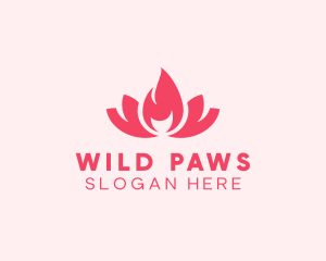 Pink Fire Lotus Candle logo design