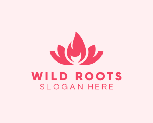 Pink Fire Lotus Candle logo design