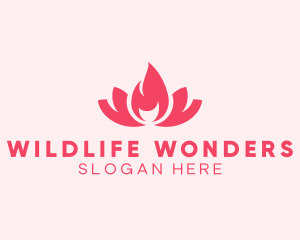 Pink Fire Lotus Candle logo design