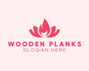 Pink Fire Lotus Candle logo design