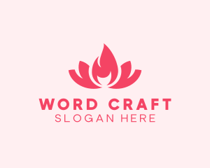 Pink Fire Lotus Candle logo design