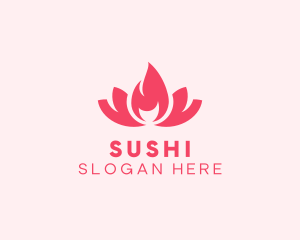 Pink Fire Lotus Candle logo design