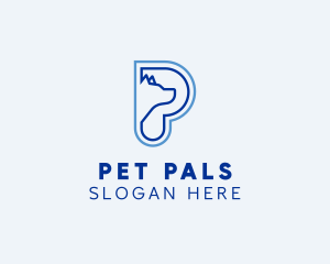 Minimalist Dog Pet logo design