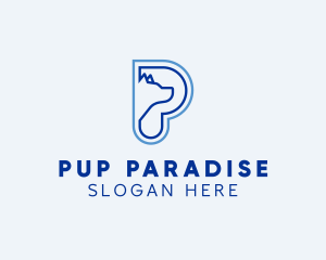 Minimalist Dog Pet logo design