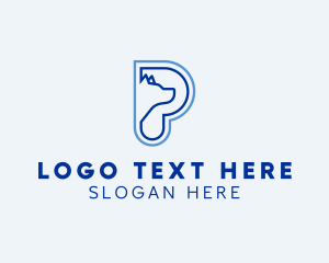 Letter P - Minimalist Dog Pet logo design