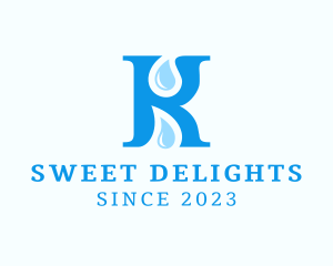Letter K - Water Droplet Letter K logo design