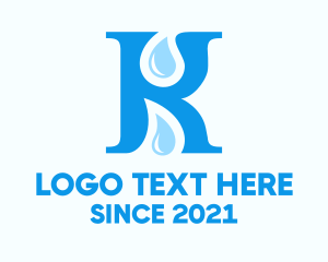 Letter K - Droplet Letter K logo design