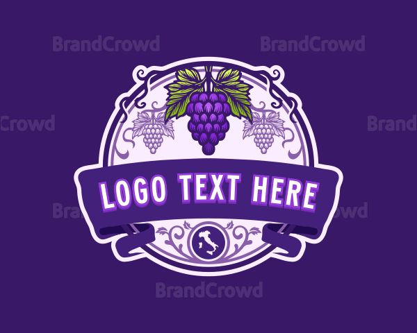 Italy Grape Vineyard Logo