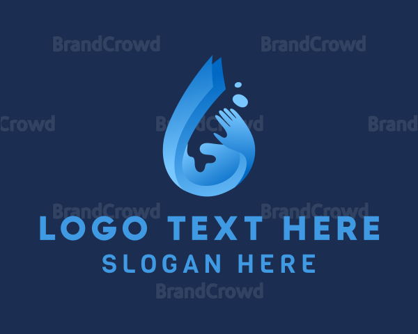 Water Droplet Hand Logo