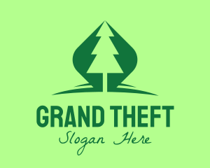 Outdoor Green Pine Tree Logo