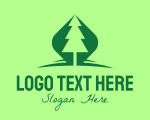 Pine Tree - Outdoor Green Pine Tree logo design