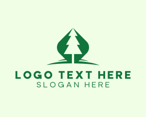 Negative Space - Outdoor Green Pine Tree logo design