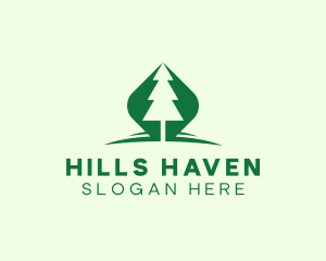 Outdoor Green Pine Tree logo design