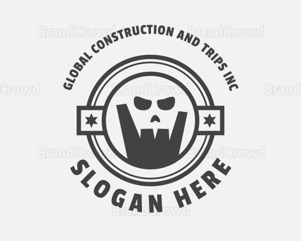 Skull Rock Hand Sign Logo