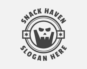 Skull Rock Hand Sign logo design