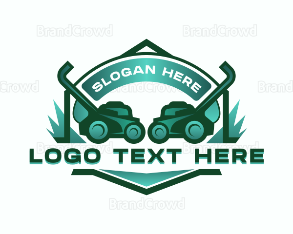 Grass Lawn Mower Logo