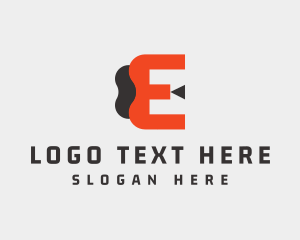 Cinematography - Multimedia Wavy Letter E logo design