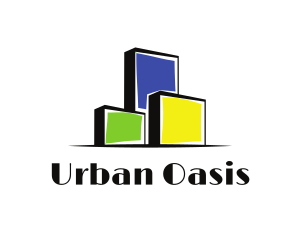 Downtown - City Block Construction logo design