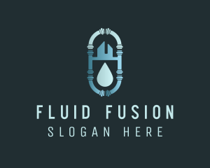 House Water Drop Pipe logo design