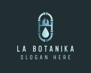 Water Supply - House Water Drop Pipe logo design