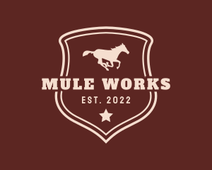 Mule - Western Rodeo Horse logo design