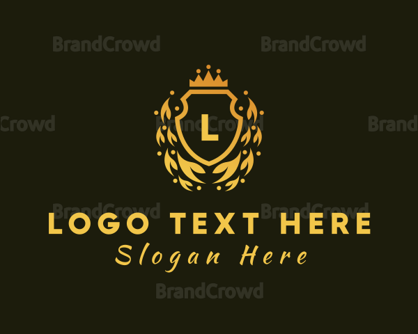 Gold Crown Shield Logo