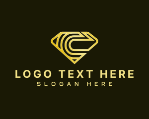 Financial - Gem Diamond Letter C logo design