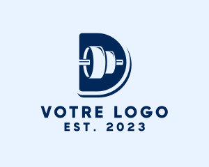 Blue - Barbell Weight Training logo design