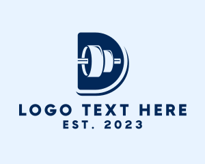 Exercise - Barbell Weight Training logo design
