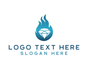 Forge - Diamond Fire Crystal Pawnshop logo design