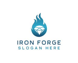 Forge - Diamond Fire Crystal Pawnshop logo design