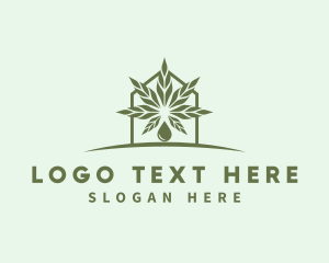 Herbal Medicine - Marijuana Oil Extract House logo design
