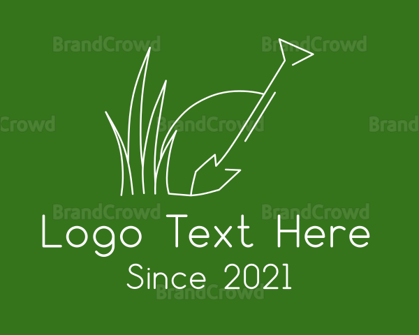 Landscape Garden Shovel Grass Logo