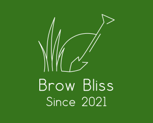 Landscape Garden Shovel Grass logo design