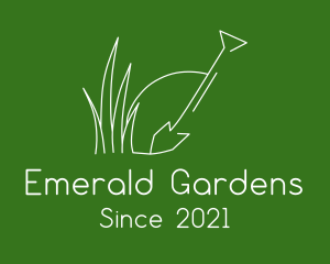 Landscape Garden Shovel Grass logo design