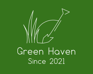 Landscape Garden Shovel Grass logo design