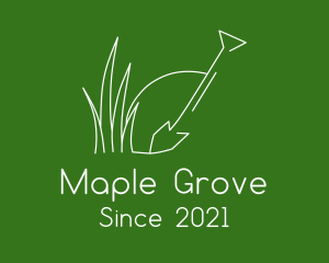 Landscape Garden Shovel Grass logo design