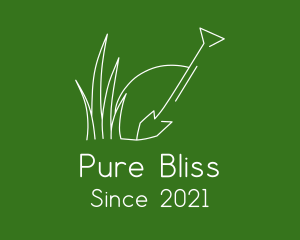 White - Landscape Garden Shovel Grass logo design