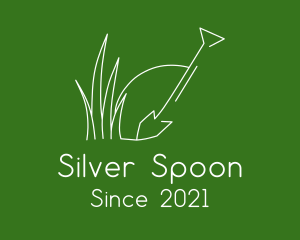 Landscape Garden Shovel Grass logo design