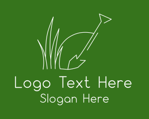 Landscape Garden Shovel Grass Logo